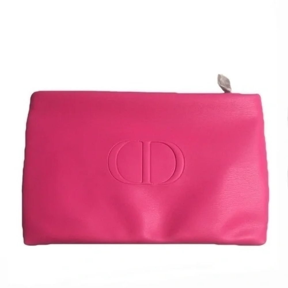 Christian Dior CD Logo Cosmetic Makeup Travel Dopp Kit Toiletry Bag Clutch Pouch